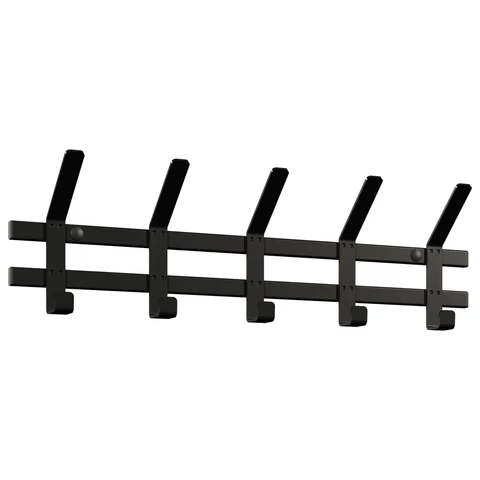Вешалка настенная ZMI "Торонто-5", 168х580х85 мм, 5 крючков, металл, черная, ВНТ5 Ч 700934 - МСК «Форвард»