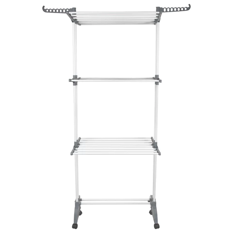 Сушилка напольная для белья раскладная МНОГОФУНКЦИОНАЛЬНАЯ, 3 уровня, на колесах, "Super Compact", СКЛАДНОЕ ОСНОВАНИЕ, LAIMA HOME, 608462 - МСК «Форвард»