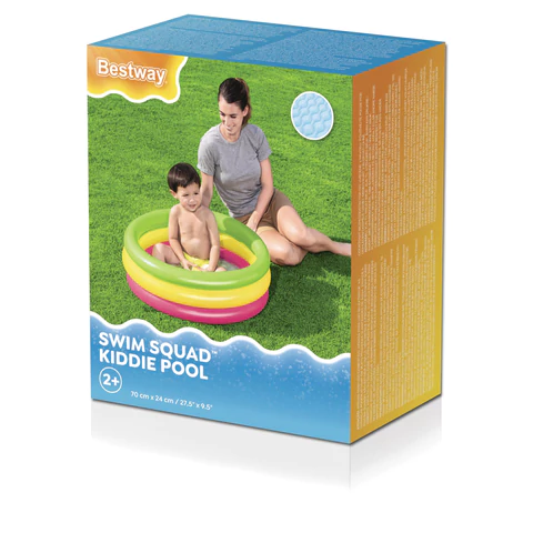 Надувной бассейн детский "Лето" с надувным дном, 70х24 см, 41 л, от 2 лет, BESTWAY, 51128 680120