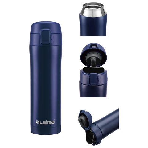 Термокружка 470 мл из нержавеющей стали SUS304, королевский синий матовый, LAIMA, 608079 - МСК «Форвард»