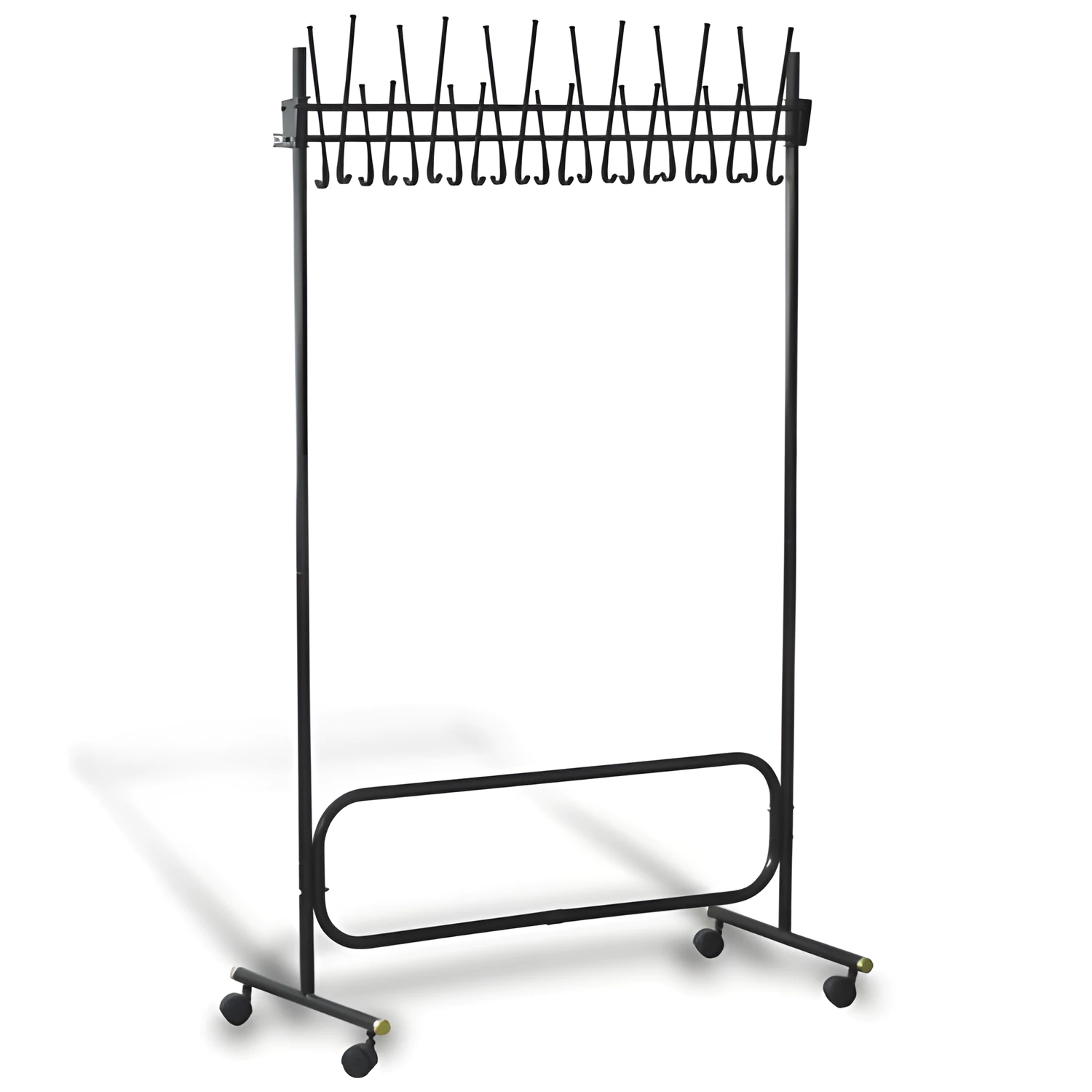 Вешалка напольная СК (СКР), 1,98 м, 22 крючка, металл, черная, передвижная, 600176