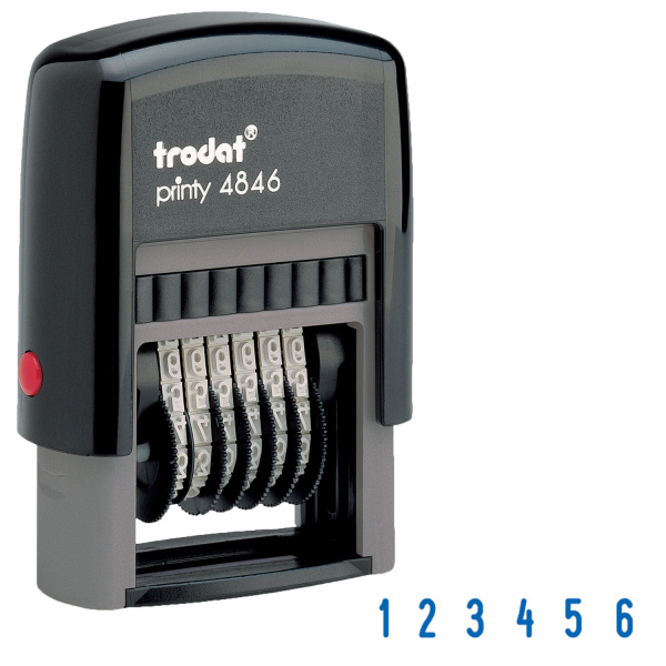 Нумератор 6-разр, оттиск 25*4мм синий, TRODAT 4846, корпус черный 4846 230549