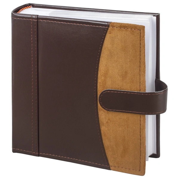 Фотоальбом BRAUBERG на 200 фото 10*15 см, под гладкую кожу, бум. стр, застежка, темно-коричн, 390479