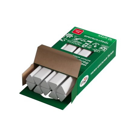 Мелки школьные Гамма, белые, 10шт., мягкие, треугольные, картонная упаковка, европодвес 909191 292223 минпромторг - МСК «Форвард»