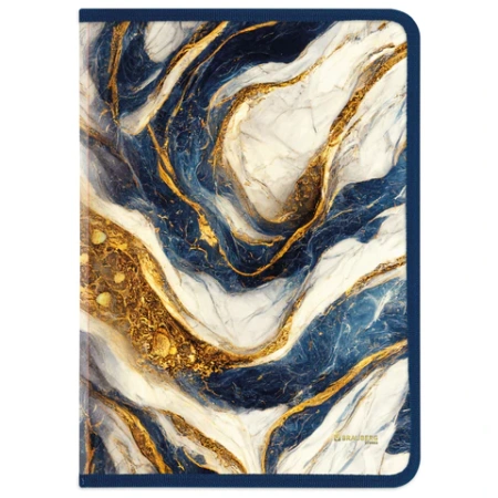 Папка на молнии для документов и тетрадей пластиковая BRAUBERG "Мрамор", А4, 330х230 мм, 0,5 мм, ассорти, 273932 - МСК «Форвард»