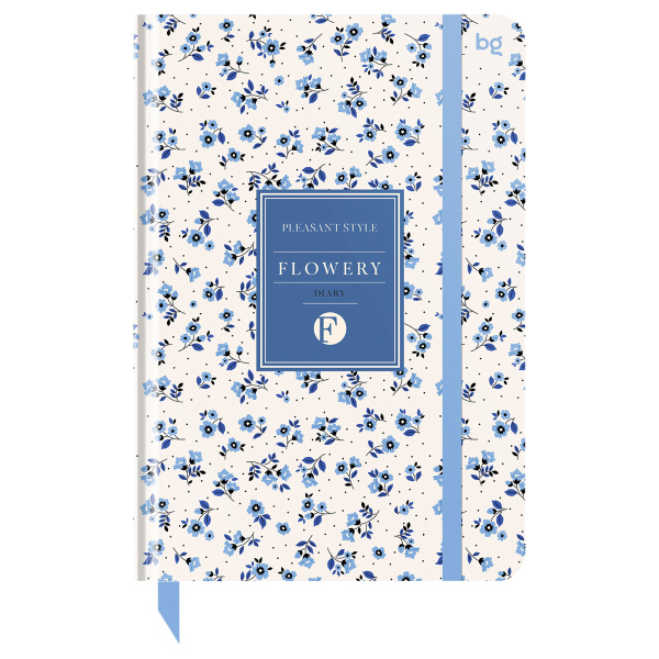 жедневник недатированный А5, 136л., 7БЦ BG "Flowery. White", глянцевая ламинация, отд.фольгой 376413