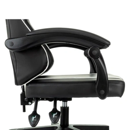 Кресло компьютерное BRABIX "Shooter GM-123", 2 подушки, экокожа, черное/белое, 533191 минпромторг - МСК «Форвард»