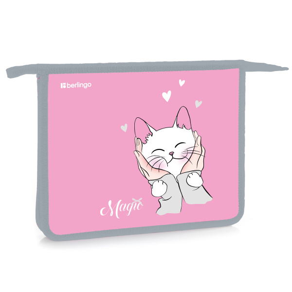 Папка для тетрадей 1 отделение, А5 Berlingo "Mew-gic", 240*205*40мм, пластик, на молнии PP05-NS-1219 389962
