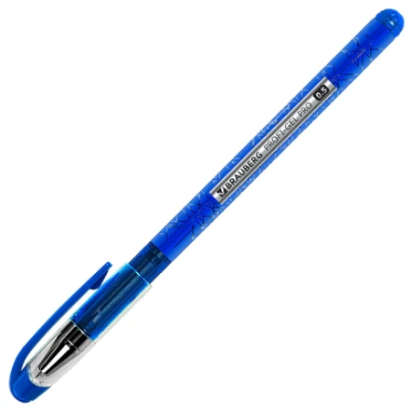 Ручка гелевая BRAUBERG "Profi-Gel PRO", СИНЯЯ, линия письма 0,4 мм, игольчатый наконечник 0,5 мм, печать на корпусе, 144125 - МСК «Форвард»