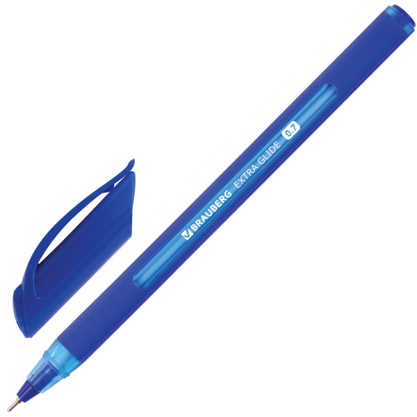 Ручка шариковая масляная BRAUBERG Extra Glide Soft Blue, СИНЯЯ, 0,7мм, линия 0,35мм, 142926