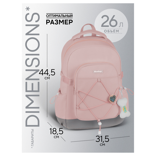 Рюкзак Berlingo X-Trend "Pink style" 44,5*31,5*18,5см, 1 отделение, 4 кармана, уплотненная спинка RU-VV-202603 389234 - МСК «Форвард»