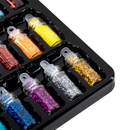 Блестки для декора НАБОР 24 вида по 2 грамма, в стеклянных тубах, ОСТРОВ СОКРОВИЩ, 665680 - МСК «Форвард»