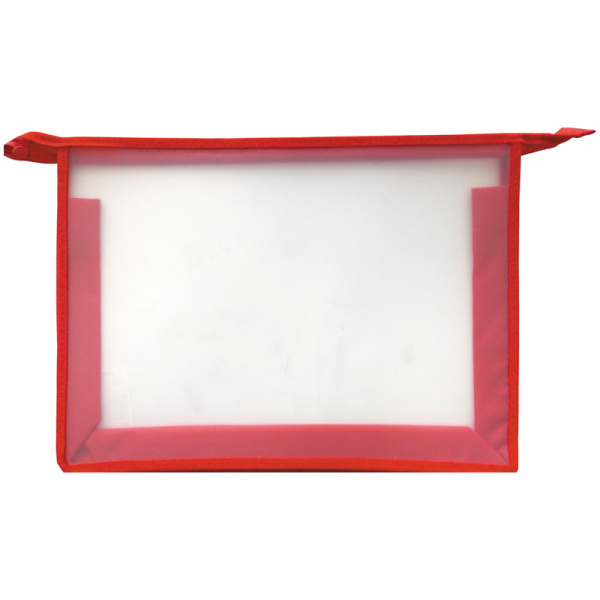 Папка для тетрадей 1 отделение А4 ArtSpace прозрачная/красная, пластик, на молнии ПТ850_3406 199852