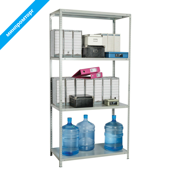 Стеллаж металлический BRABIX MS KD-180/40/70-4, (в1800*ш700*г400мм), 4 полки, сборная стойка, 291113