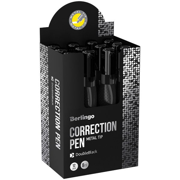 Корректирующий карандаш Berlingo "DoubleBlack", 08мл, металлический наконечник KR_08005 322834 - МСК «Форвард»