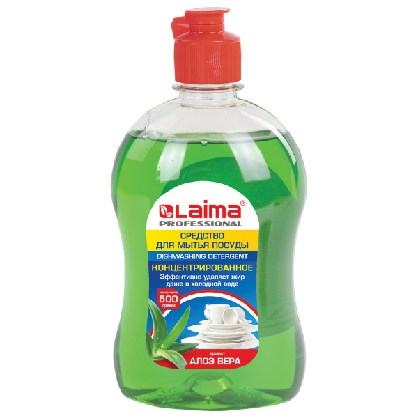 Средство для мытья посуды 500г LAIMA PROFESSIONAL концентрат, "Алоэ Вера", 604649