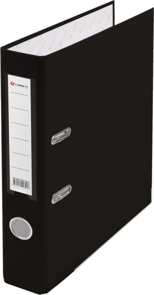 Папка регистратор 50мм А4 РР черная, металлическая окантовка, карман AF0601-BK1/AF0601-BK1 Lamark (Ламарк) 128/73115