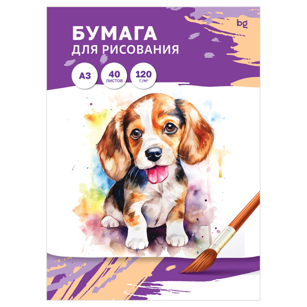 Папка для рисования А3, 40л., BG, 120г/м2 Пр40А3_58063 365254