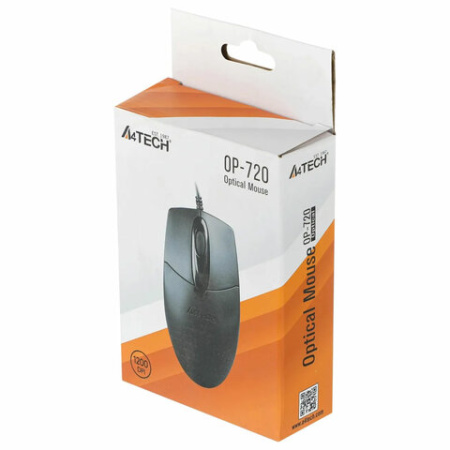 Мышь проводная A4TECH OP-720, USB, 2 кнопки + 1 колесо-кнопка, оптическая, черная, 513289 513921 - МСК «Форвард»