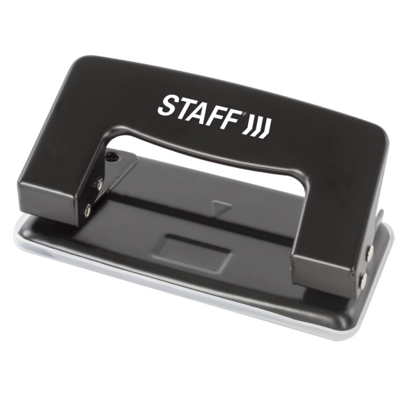 Дырокол металлический STAFF EVERYDAY, до 10 листов, без линейки, черный, 224647