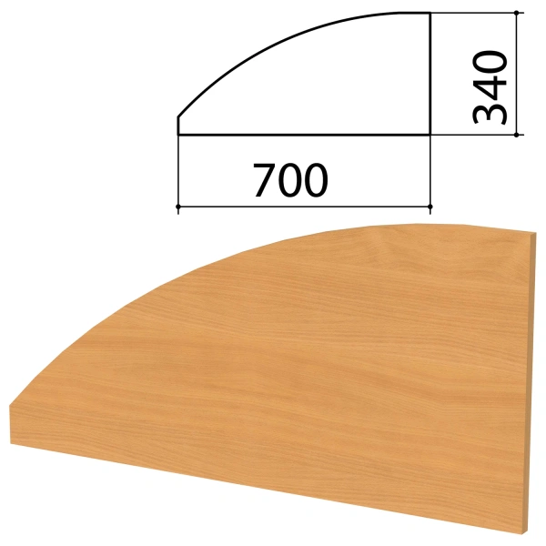 Экран-перегородка "Монолит", 700х16х340 мм, цвет бук (КОМПЛЕКТ) 980228