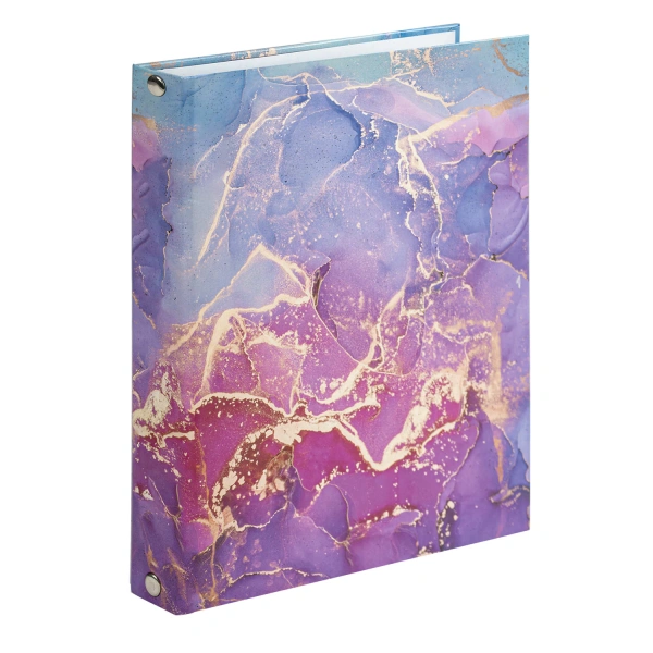 Тетрадь на кольцах А5 175х215мм, 120л, твердый картон, с разделителями, BRAUBERG, Marble, 404086