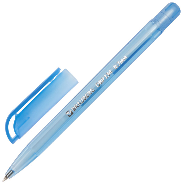 Ручка шариковая масляная BRAUBERG Olive Pen Tone, СИНЯЯ, корпус тониров., 0,7мм, линия 0,5мм,142710