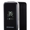Обогреватель масляный BRASSON (БРАССОН) BOR-9 TOUCH, 9 секций, 2000 Вт, 3 режима, сенсор, пульт ДУ, черный, 457778 - МСК «Форвард»