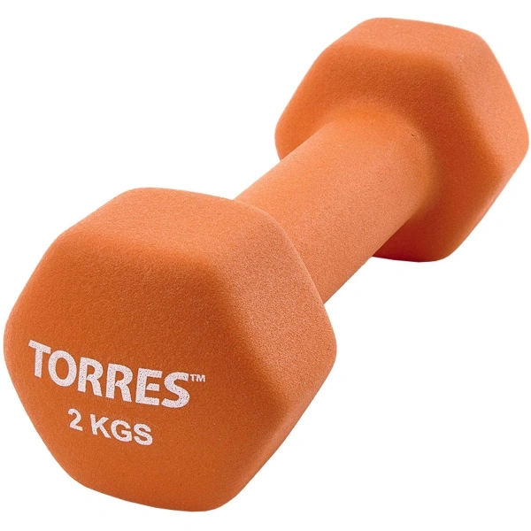 Гантель металлическая Torres PL55011 2 кг металл в неопреновой оболочке, 6гр,оранжевый PL55012 2009747 под заказ 8 дней