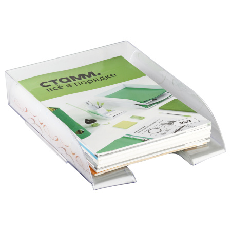 Лоток для бумаг горизонтальный СТАММ "Вега", прозрачный ЛТГ-31342 351623 - МСК «Форвард»