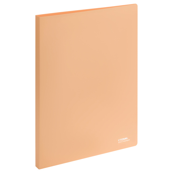 Папка с пружинным скоросшивателем СТАММ "Акцент" А4, 17мм, 800мкм, пластик, персиковая ММ-31639 368398