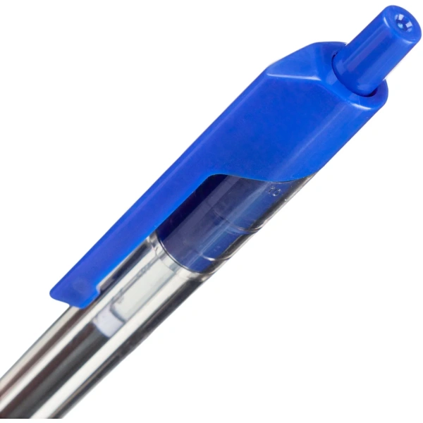 Ручка шариковая автоматическая Deli Arrow СИНЯЯ грип 0,5мм корпус прозрачный EQ01930 1684057 - МСК «Форвард»