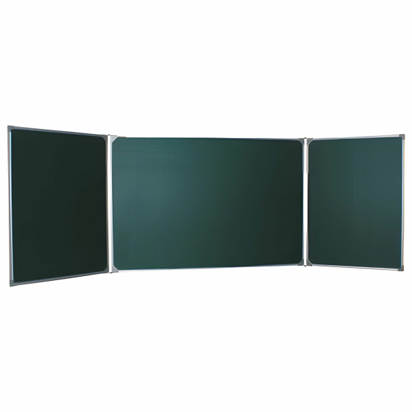 Доска для мела магнитная 3-х элементная, 100х170/340см, 5 рабочих поверхн., зеленая,BOARDSYS,ТЭ-340М 231694 