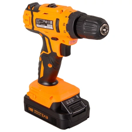 Дрель-шуруповерт безударная АККУМУЛЯТОРНАЯ, с двумя аккумуляторами 2 Ач, 18 В, ВИХРЬ ДА-18Л-2К, 72/14/9 671120 - МСК «Форвард»