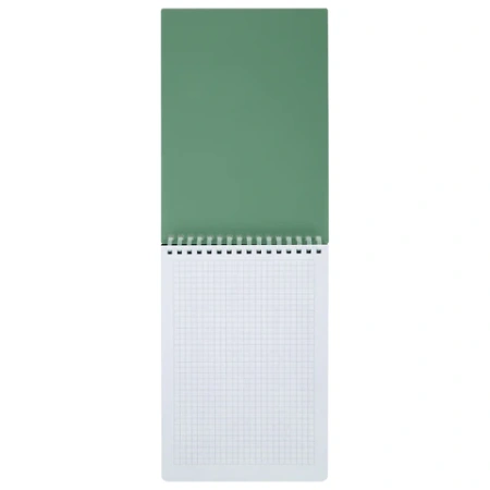 Блокнот А5, 80 л., силиконовый гребень, обложка пластик, клетка, BRAUBERG, зеленый, 117560 - МСК «Форвард»