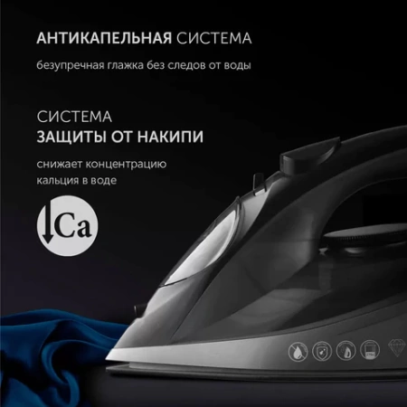Утюг POLARIS PIR 2430K, 2400 Вт, керамическое покрытие, самоочистка, антикапля, антинакипь, черный, 57591 456746 - МСК «Форвард»