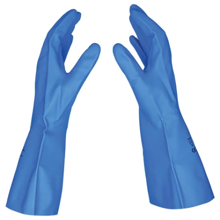 Перчатки нитриловые SCAFFA "Практик", хлопчатобумажное напыление, КЩС-1, размер 11, XXL (экстра большой), синие, 00-01017724 701658 - МСК «Форвард»