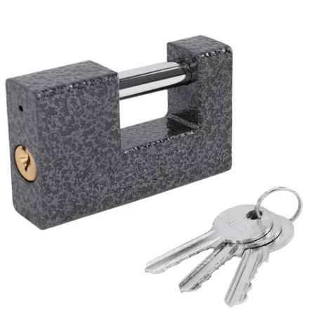 Замок навесной чугунный 90 мм "Гаражный" с полимерным покрытием, 3 ключа, RABBITEX (РАББИТЕКС), 671303 - МСК «Форвард»