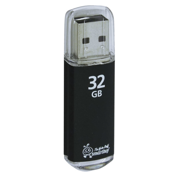Флеш-диск 32GB SMARTBUY V-Cut USB 2.0, металл. корпус, черный, SB32GBVC-K 512186