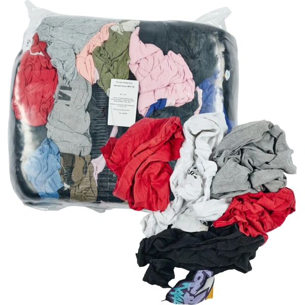 Ветошь трикотажная 70% хлопок цветная 10 кг (размер лоскута 40x60 см) 1675509 - МСК «Форвард»