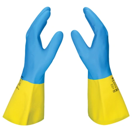 Перчатки латексно-неопреновые SCAFFA "Спектр", КЩС-1, хлопчатобумажное напыление, размер 9, L (большой), 00-01017727 701638 - МСК «Форвард»