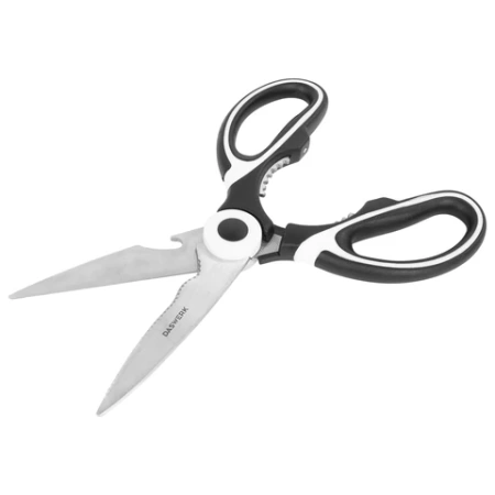 Ножницы кухонные DASWERK (ДАСВЕРК), 210 мм, с орехоколом, открывашкой, футляром для лезвий, 608904 - МСК «Форвард»