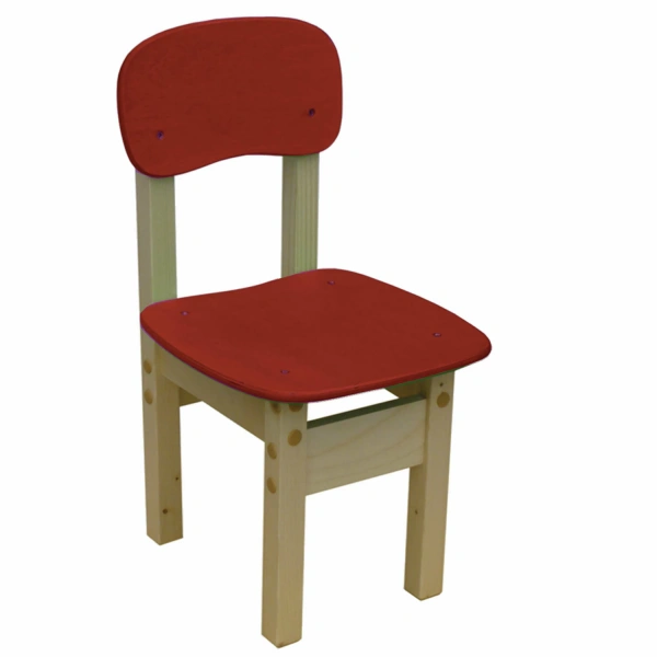 Стул детский "Яблочко-3", рост 3 (130-145см), фанера/дерево, красный, 530288