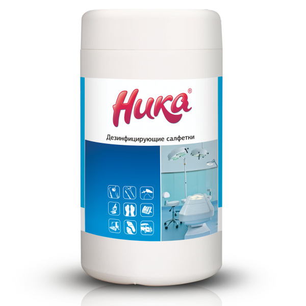 Дезинфицирующие салфетки влажные 60шт НИКА, для обработки рук и поверхностей,  604478 ЧЕСТНЫЙ ЗНАК!