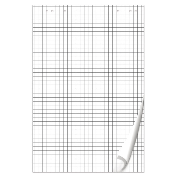 Блокнот для флипчарта ПЛОТНЫЙ 80 г/м2, BRAUBERG, 20 листов, КЛЕТКА, 67,5*98 см, 128645