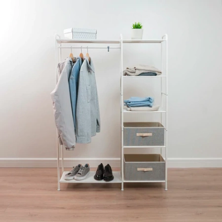 Вешалка-стеллаж ZMI "Валенсия-1", 1555х1090х300 мм, 7 полок, металл, белая, ГСВ1 Б 700929 - МСК «Форвард»