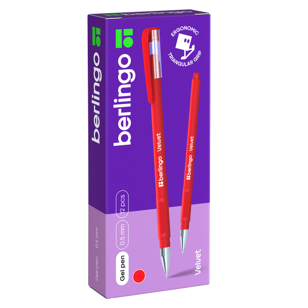 Ручка гелевая Berlingo "Velvet" красная, 0,5мм, прорезиненный корпус CGp_50127 243047 - МСК «Форвард»