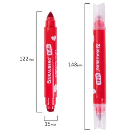 Фломастеры-штампы двусторонние "FUNNY STAMPS", 8 цветов, BRAUBERG KIDS, картонная коробка с европодвесом, 152179 - МСК «Форвард»