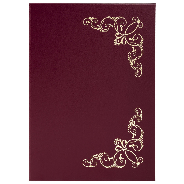 Папка адресная бумвинил с виньеткой, А4, бордовая, индивидуальная упаковка, STAFF Basic, 129575