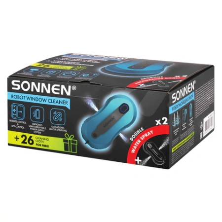 Робот-мойщик окон SONNEN Tech RWC-124 DUAL SPRAY, датчик от падения, 26 салфеток, приложение, 456237 - МСК «Форвард»